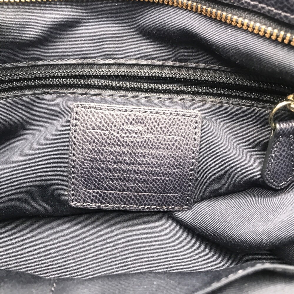 Coach New York Horse & Carriage Pebbled Leather Tote Blue Zipper Great Condition - Picture 12 of 13